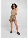 URBAN CLASSICS Ladies Short Sleevless Modal Jumpsuit - khaki