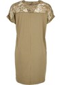 URBAN CLASSICS Ladies Lace Tee Dress - khaki