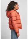 Dámská zimní bunda Urban Classics Ladies Hooded Puffer Jacket - cihlově červená