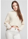 URBAN CLASSICS Ladies Oversized Hoody Sweater - whitesand
