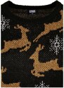 URBAN CLASSICS Ladies Oversized Christmas Sweater - black/gold