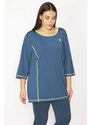 Şans Women's Plus Size Oil Piping Detailed Sports Tunic