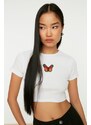 Dámský crop top Trendyol Embroidered