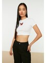 Dámský crop top Trendyol Embroidered