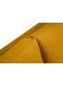 Žlutá sametová rohová pohovka MICADONI MALVIN 301 cm, levá