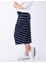 Look Made With Love Woman's Skirt 518 Patricia Navy Blue/White