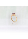 Lillian Vassago Zlatý prsten s ametystem a zirkony LLV22-GR017YA