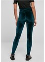 URBAN CLASSICS Ladies High Waist Velvet Leggings - teal