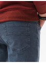 Ombre Clothing Pánské džínové kalhoty bez oděru SLIM FIT - tmavě modré V4 OM-PADP-0148
