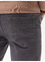 Ombre Clothing Pánské džínové kalhoty bez oděru SLIM FIT - grafitové V5 OM-PADP-0148
