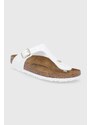 Žabky Birkenstock Gizeh dámské, bílá barva, na plochém podpatku, 1005300-White