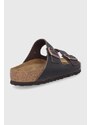 Kožené pantofle Birkenstock Arizona pánské, hnědá barva