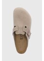 Kožené pantofle Birkenstock Boston SFB pánské, hnědá barva, 960811