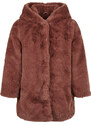 Urban Classics Kids Dívčí kabát Teddy s kapucí darkrose