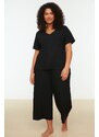 Trendyol Curve Black Knitted Pajamas Set