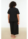 Trendyol Curve Black Knitted Pajamas Set