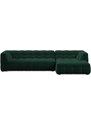 Lahvově zelená sametová pětimístná rohová pohovka Windsor & Co Vesta 320 cm, pravá