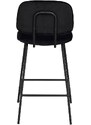 Černá sametová barová židle ROWICO BRYAN 65 cm