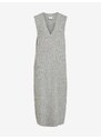 Světle šedé dámské pletené šaty VILA Visvampi - Dámské