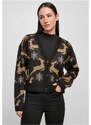 URBAN CLASSICS Ladies Short Oversized Christmas Cardigan - black/gold