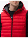 Ombre Clothing Pánská prošívaná vesta - červená V53