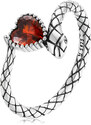 Linda's Jewelry Stříbrný prsten Hadí Srdce Ag 925/1000 IPR113