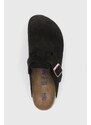 Semišové papuče Birkenstock Boston hnědá barva