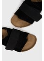 Semišové pantofle Birkenstock Kyoto pánské, černá barva