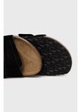 Semišové pantofle Birkenstock Kyoto pánské, černá barva