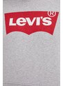 Bavlněná mikina Levi's pánská, šedá barva, s kapucí, s potiskem, 38424.0000-Reds