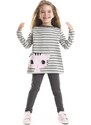 mshb&g Striped Kitten Girls Tunic Tights Set