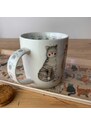 Porcelánový hrnek se třemi kočkami - design Alex Clark