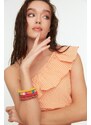 Trendyol Orange Gingham One-Shoulder Frilly Top Top Set