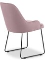 Růžová sametová jídelní židle MICADONI OLIVINE