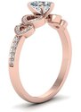 Royal Fashion pozlacený prsten Milovaná srdce 14k růžové zlato MA-R055-ROSEGOLD