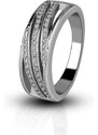Emporial stříbrný rhodiovaný prsten Třpytivé linie MA-MR1007-SILVER