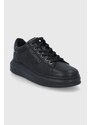 Kožené boty Karl Lagerfeld Kapri Mens černá barva