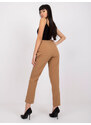 Fashionhunters Brasilia camel dlouhé látkové kalhoty