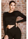 NDN Sport NDN - Černý crop top s dlouhým rukávem SAVA X144