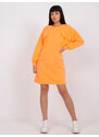 Fashionhunters Oranžové šaty s carrarskými kapsami