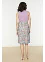 Trendyol Multicolored Tulle Knitted Skirt With Lace-up Detail