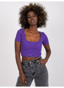 RUE PARIS TMAVĚ FIALOVÝ CROP TOP MONTREAL -DARK VIOLET Fialová