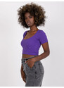 RUE PARIS TMAVĚ FIALOVÝ CROP TOP MONTREAL -DARK VIOLET Fialová