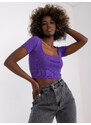 RUE PARIS TMAVĚ FIALOVÝ CROP TOP MONTREAL -DARK VIOLET Fialová