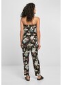 URBAN CLASSICS Ladies Viscose Bandeau Jumpsuit - black tropical