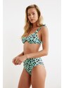 Trendyol Animal Patterned High Waist Normal Leg Bikini Bottom