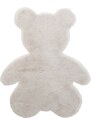 Bílý koberec J-line Bear ve tvaru medvěda 100 x 80 cm