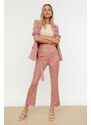 Trendyol Světle růžové tkané rovné kalhoty