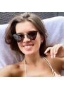 Flamenco Mystique Unisex sluneční brýle ve tvaru kosočtverce, UV400 filtr, ideální pro jarní a letní stylizace