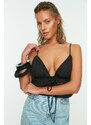 Trendyol Black Lace-up Detailed Beach Blouse